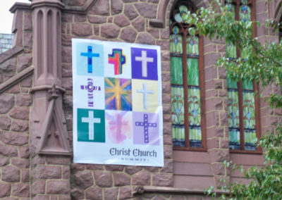 Church exterior banner