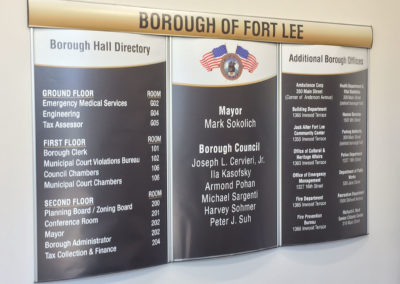 Interior Directory Sign Ft. Lee